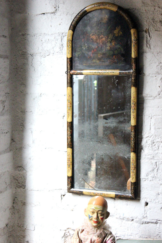 A Decorative Continental c.1800 Painted Trumeau Mirror