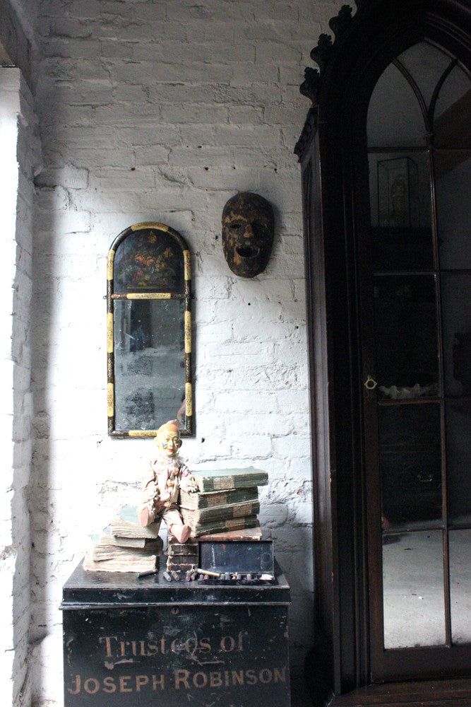 A Decorative Continental c.1800 Painted Trumeau Mirror