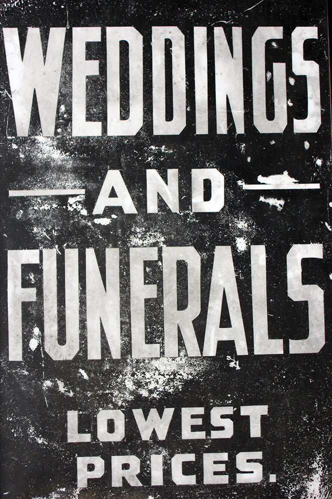 A Fabulous Pair of Opal Glass Painted Undertaker Premises Signs c.1935-45