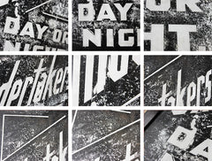 A Fabulous Pair of Opal Glass Painted Undertaker Premises Signs c.1935-45
