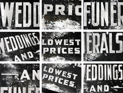 A Fabulous Pair of Opal Glass Painted Undertaker Premises Signs c.1935-45