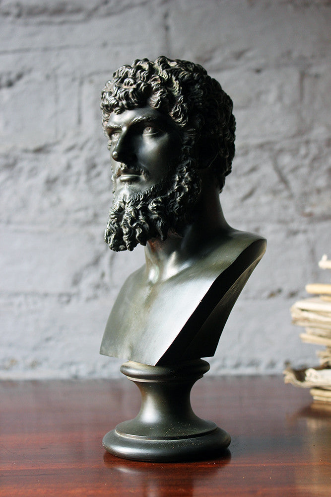 A Good Late 19thC Bronze Portrait Bust of Lucius Verus
