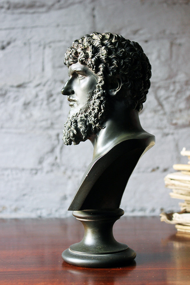 A Good Late 19thC Bronze Portrait Bust of Lucius Verus