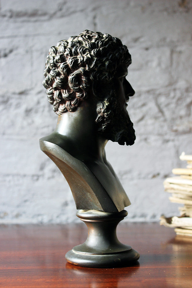 A Good Late 19thC Bronze Portrait Bust of Lucius Verus
