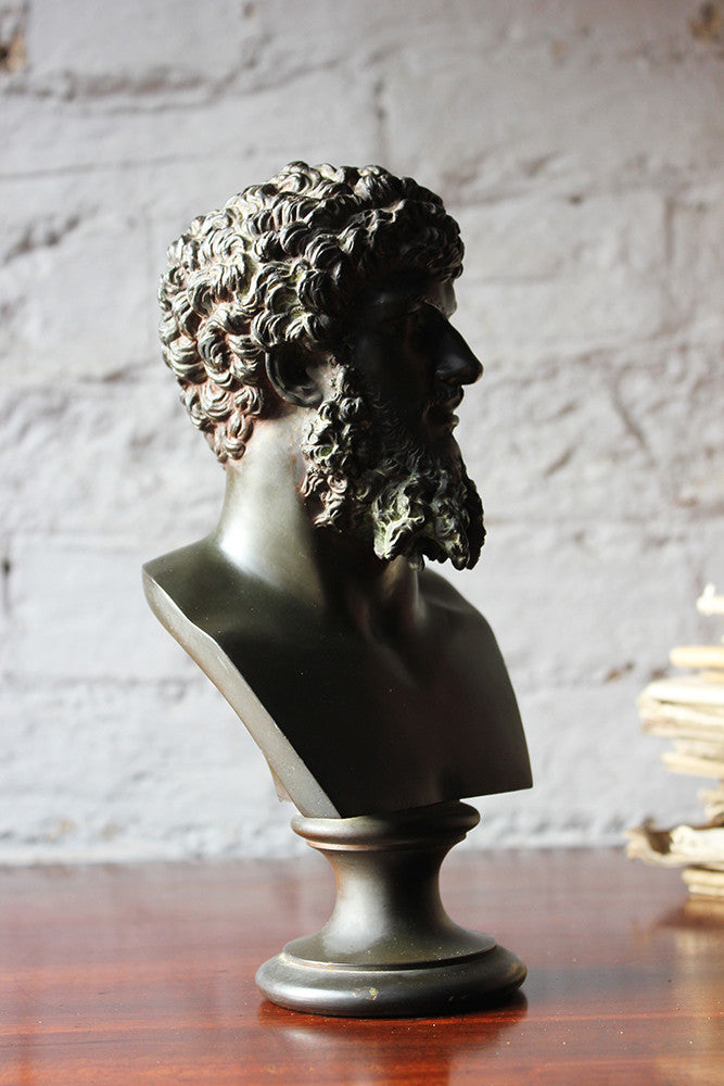 A Good Late 19thC Bronze Portrait Bust of Lucius Verus