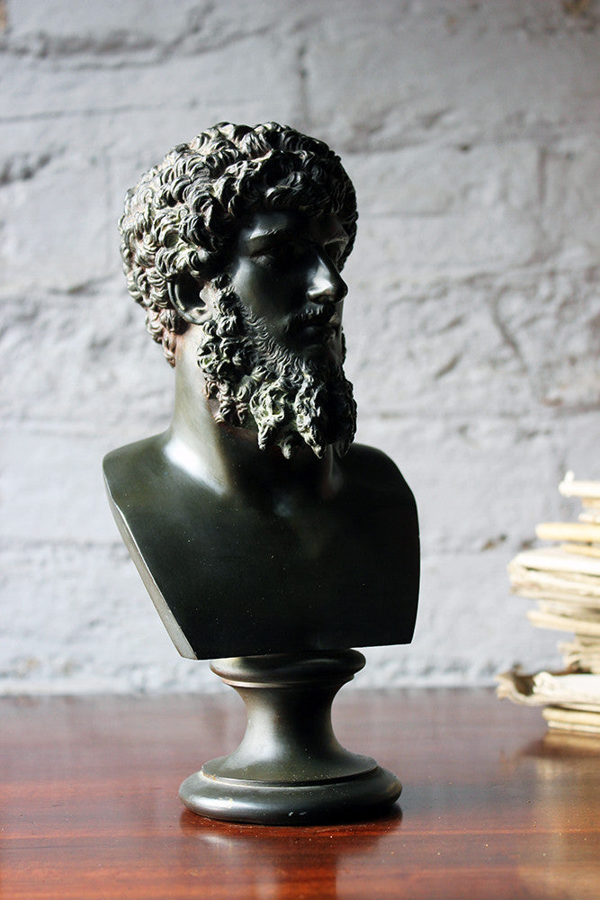 A Good Late 19thC Bronze Portrait Bust of Lucius Verus