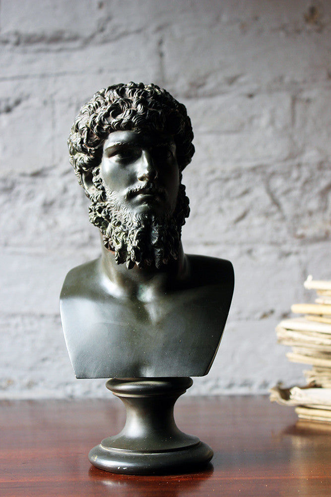 A Good Late 19thC Bronze Portrait Bust of Lucius Verus