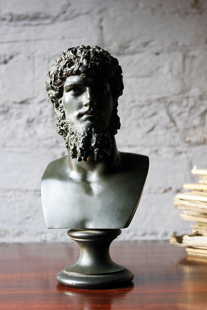 A Good Late 19thC Bronze Portrait Bust of Lucius Verus