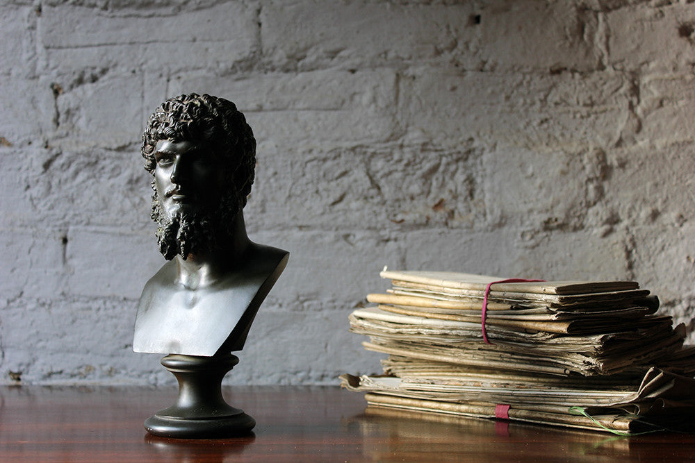 A Good Late 19thC Bronze Portrait Bust of Lucius Verus