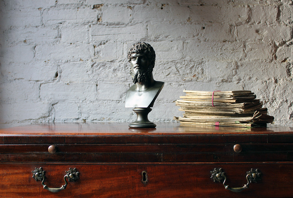 A Good Late 19thC Bronze Portrait Bust of Lucius Verus