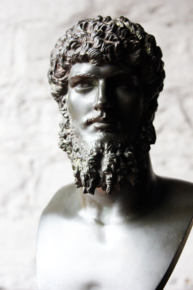 A Good Late 19thC Bronze Portrait Bust of Lucius Verus