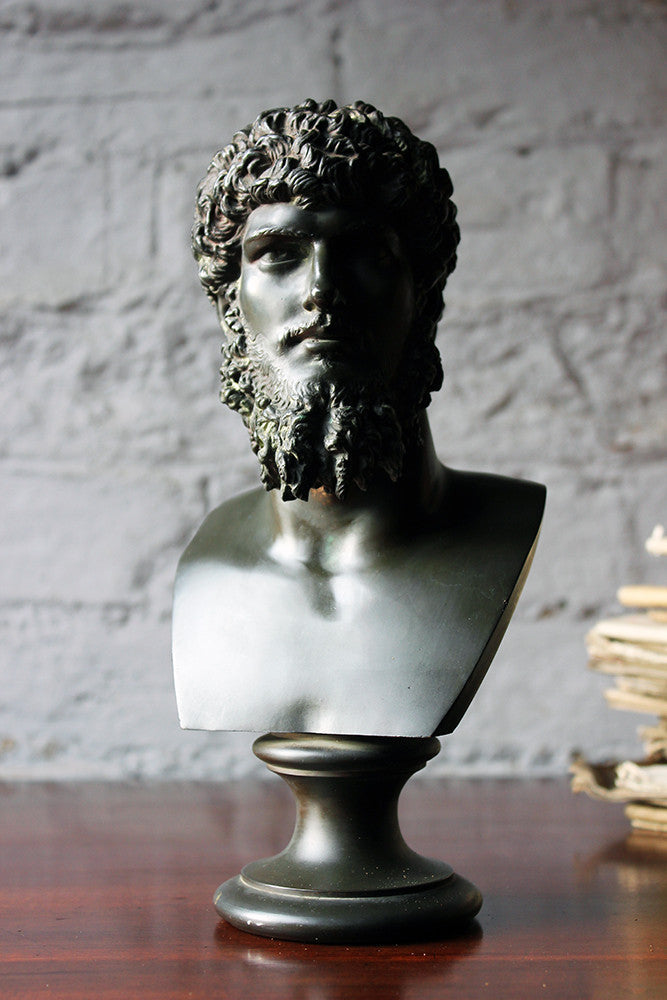 A Good Late 19thC Bronze Portrait Bust of Lucius Verus