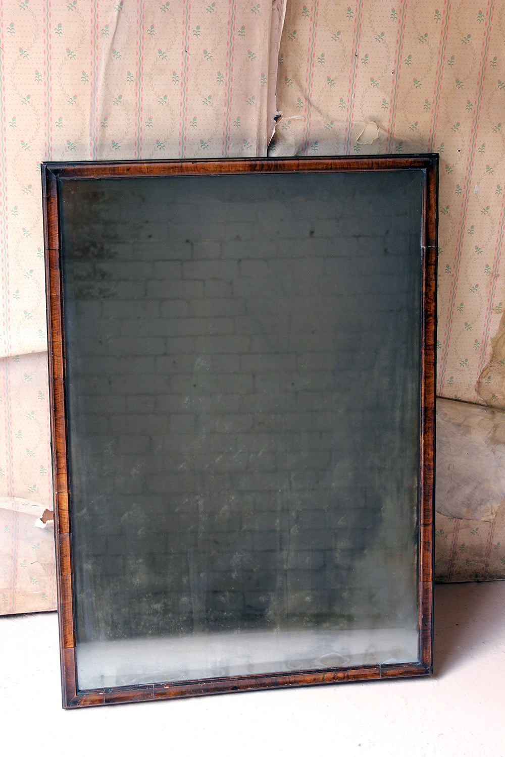 A George III Period Walnut Cushion Framed Rectangular Wall Mirror c.1800