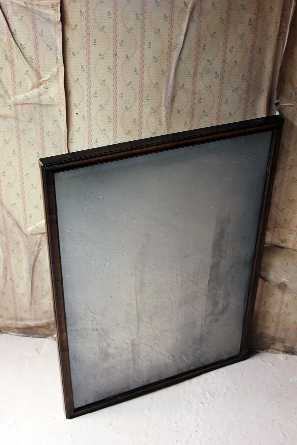 A George III Period Walnut Cushion Framed Rectangular Wall Mirror c.1800