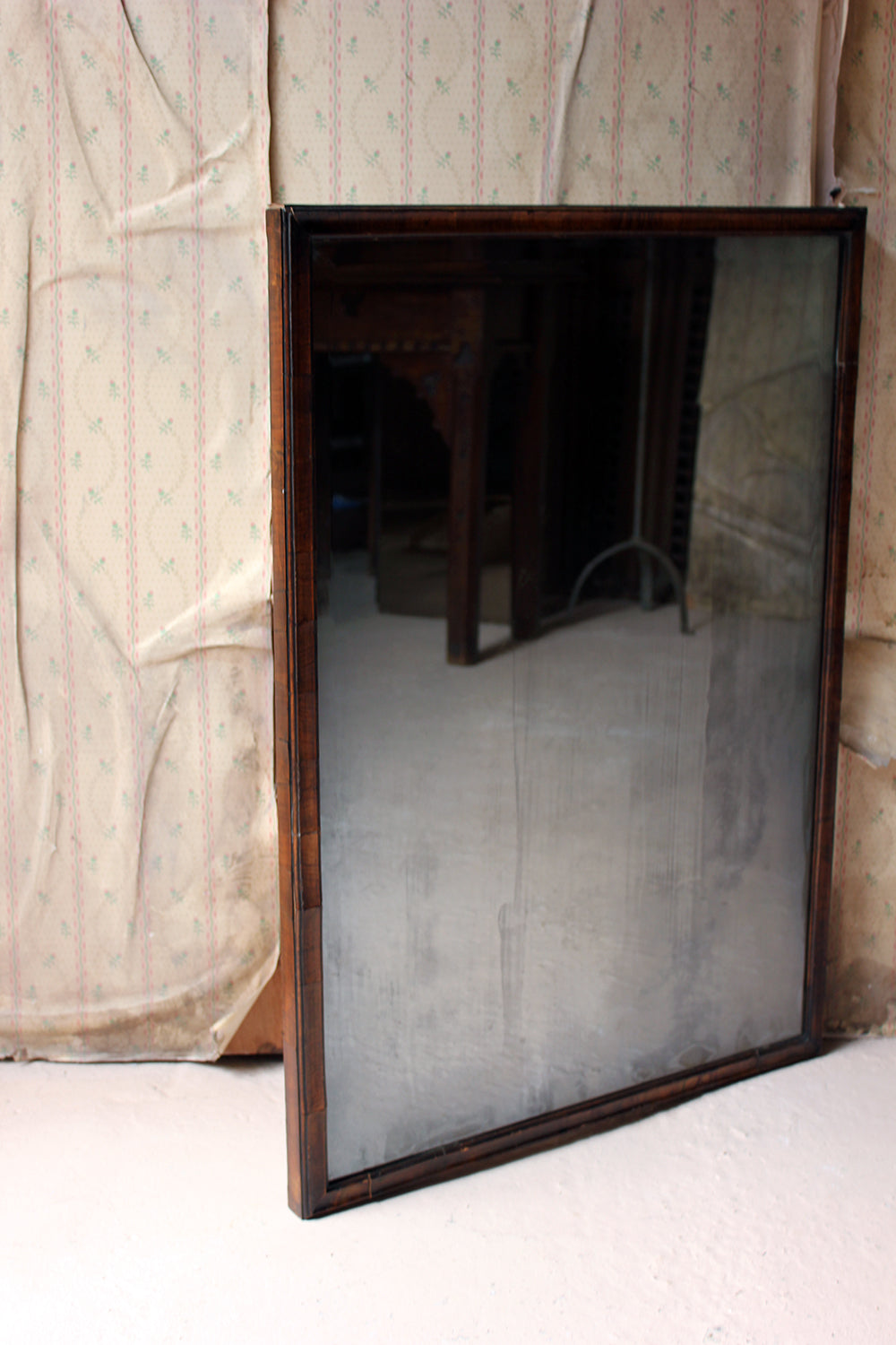 A George III Period Walnut Cushion Framed Rectangular Wall Mirror c.1800