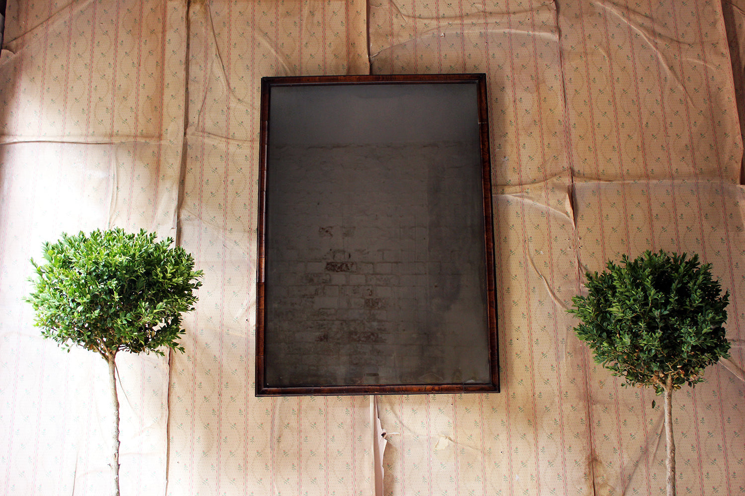 A George III Period Walnut Cushion Framed Rectangular Wall Mirror c.1800