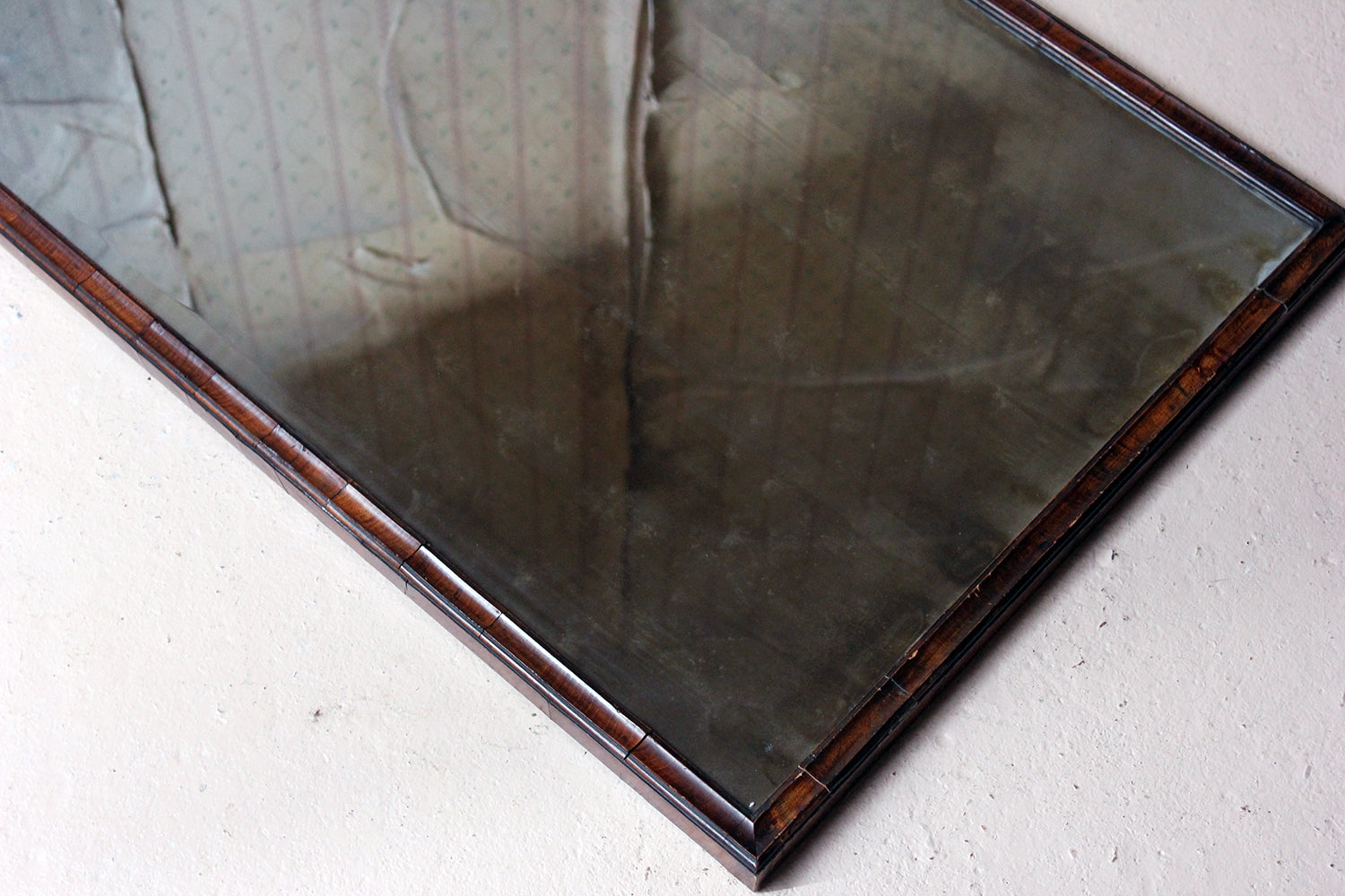 A George III Period Walnut Cushion Framed Rectangular Wall Mirror c.1800