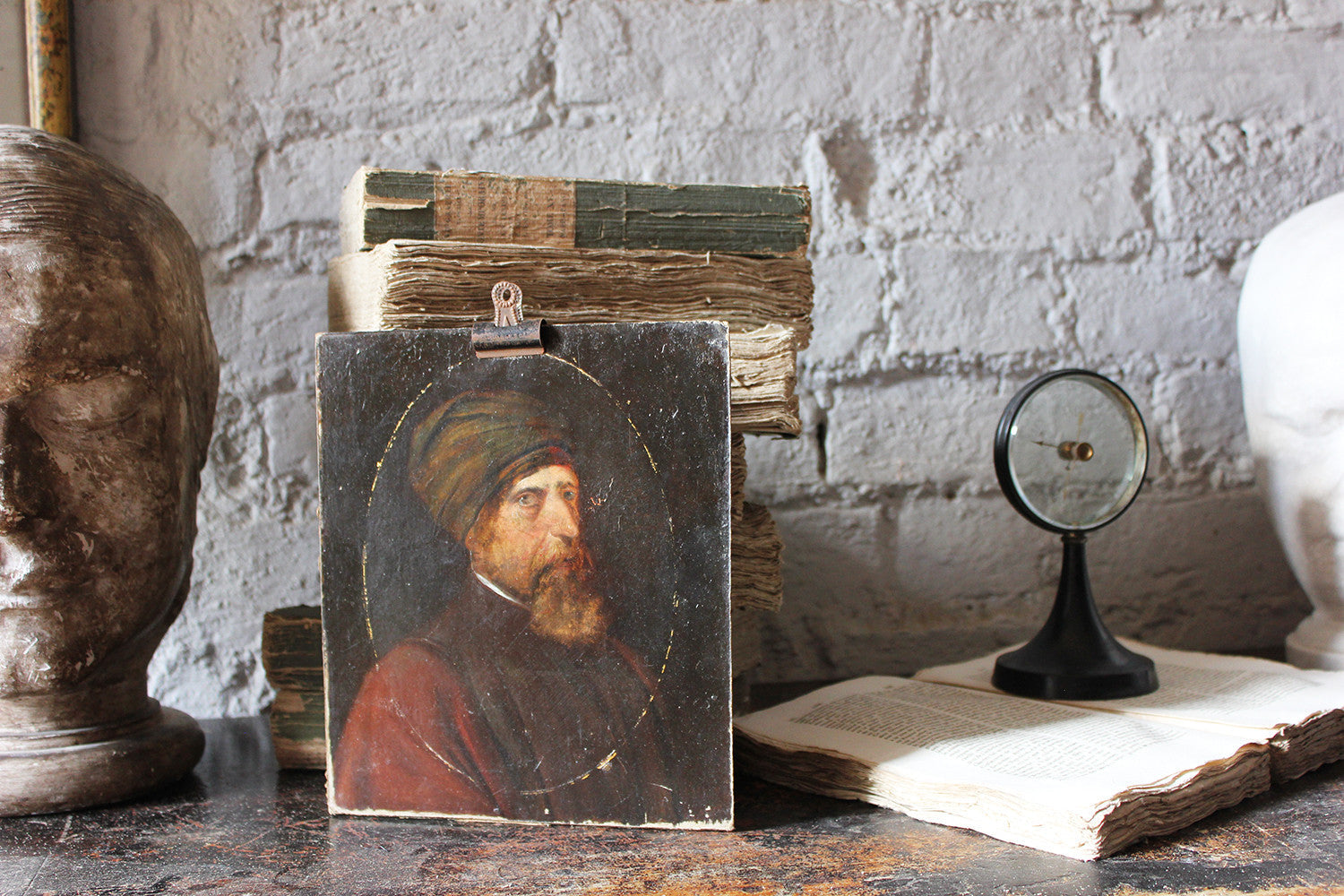 A Good 19thC English School Portrait of a Man Wearing a Turban Attributed to Frederick Weekes (fl.1854-1893)