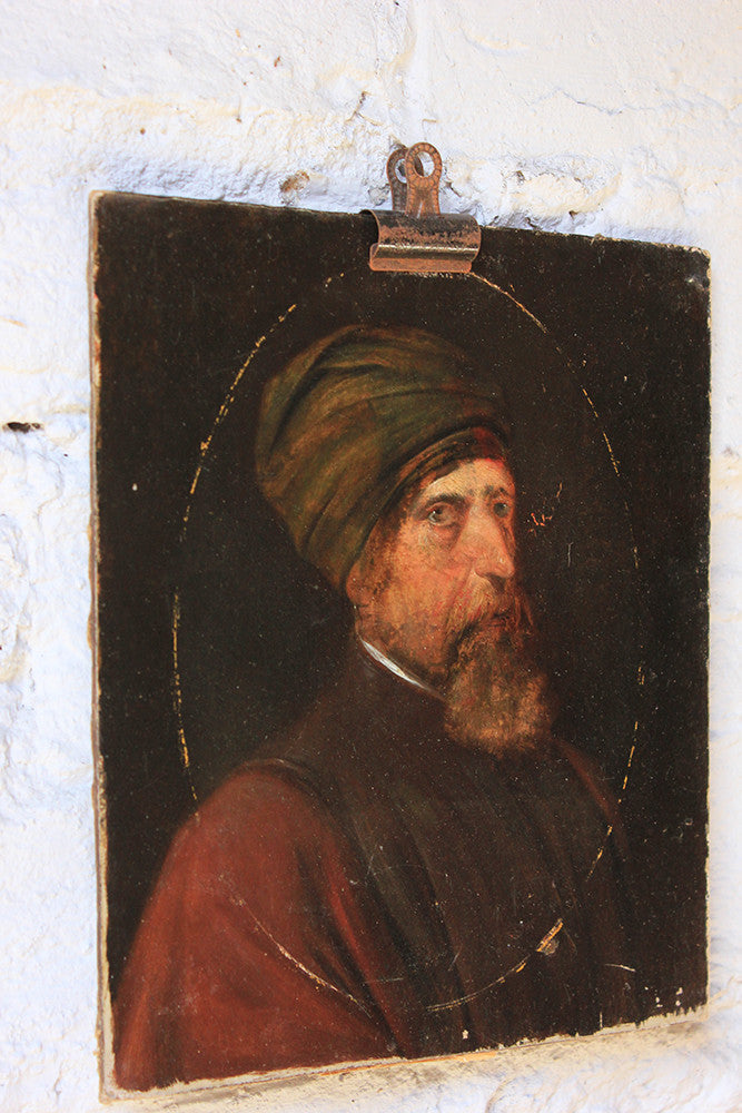 A Good 19thC English School Portrait of a Man Wearing a Turban Attributed to Frederick Weekes (fl.1854-1893)