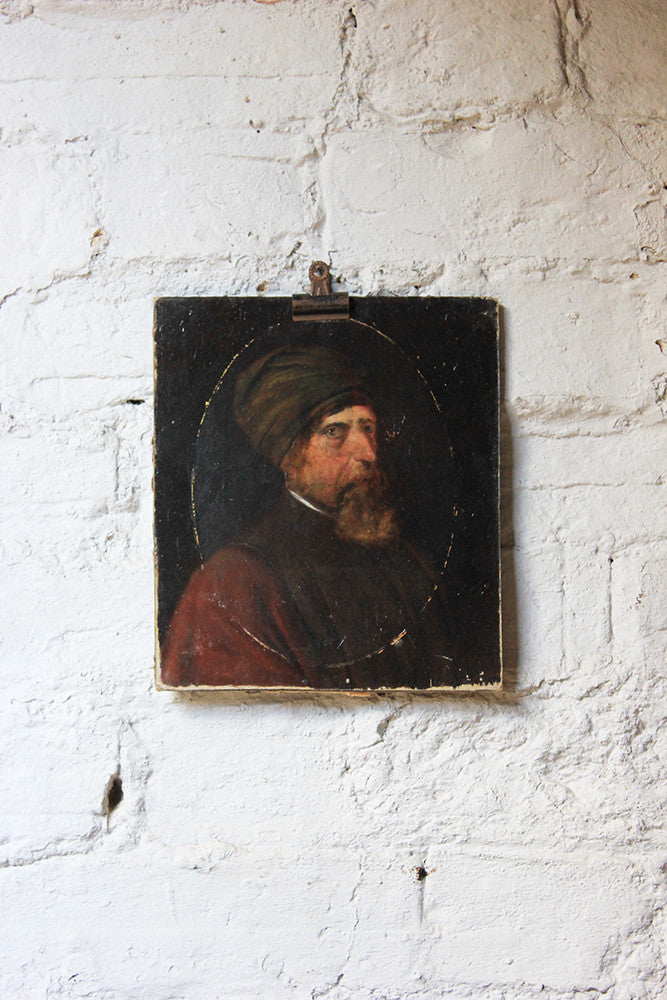 A Good 19thC English School Portrait of a Man Wearing a Turban Attributed to Frederick Weekes (fl.1854-1893)