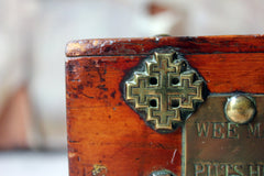 A Folk Art Pine Money Box; “Wee Maggie is no a fool, she puts her money in her stool” c.1900-10