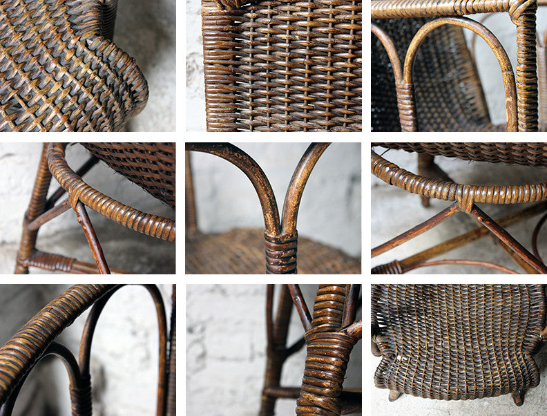 A Charming Edwardian Period Wicker Open Armchair Attributed to Dryad c.1910