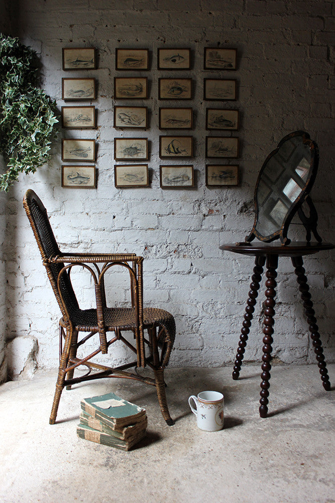 A Charming Edwardian Period Wicker Open Armchair Attributed to Dryad c.1910