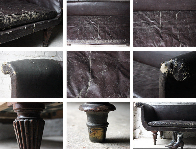 A Decorative William IV Period Rexine Upholstered Settee c.1835
