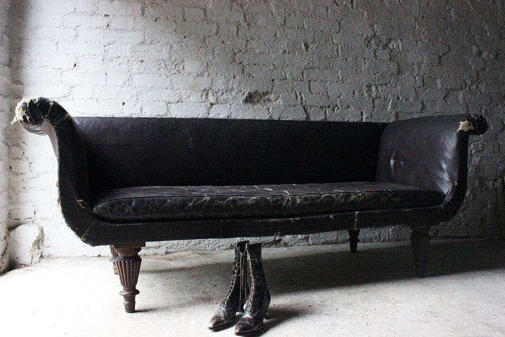 A Decorative William IV Period Rexine Upholstered Settee c.1835
