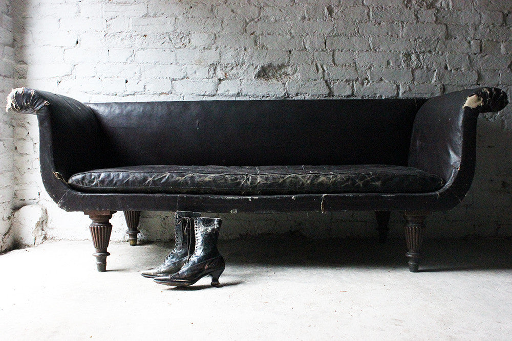 A Decorative William IV Period Rexine Upholstered Settee c.1835