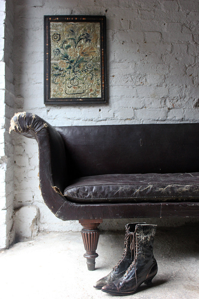 A Decorative William IV Period Rexine Upholstered Settee c.1835