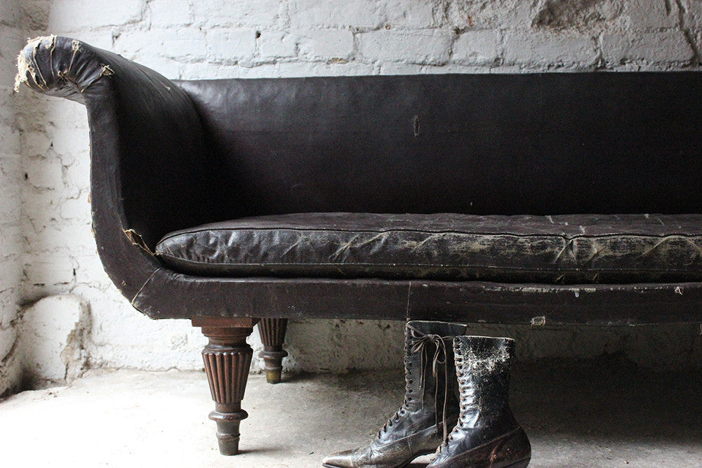A Decorative William IV Period Rexine Upholstered Settee c.1835