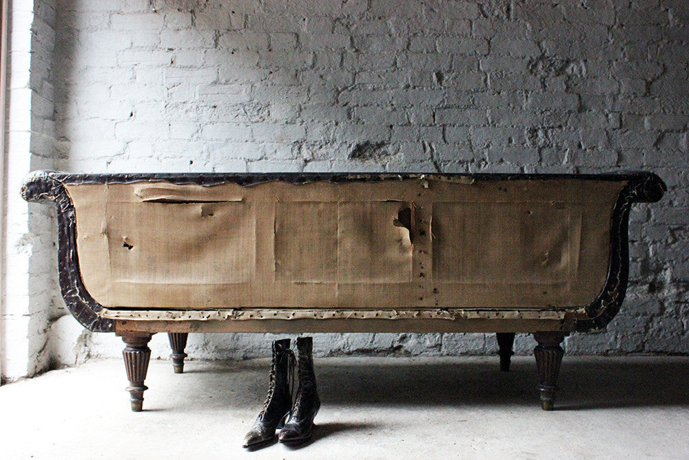 A Decorative William IV Period Rexine Upholstered Settee c.1835