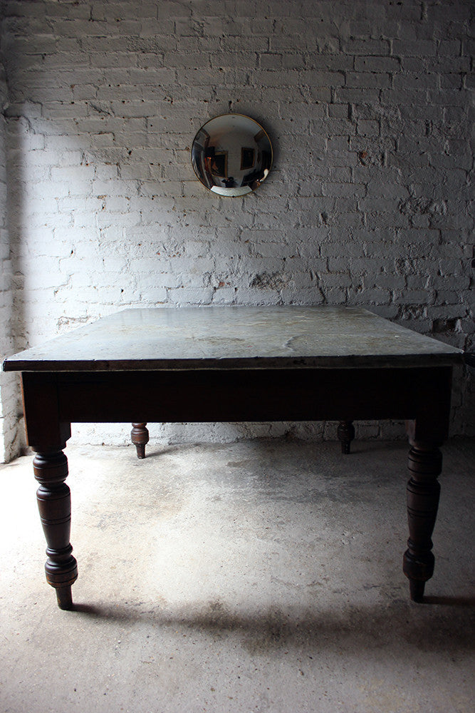 A Fabulous 19thC Victorian Pine & Zinc Topped Preparation Table c.1870-80