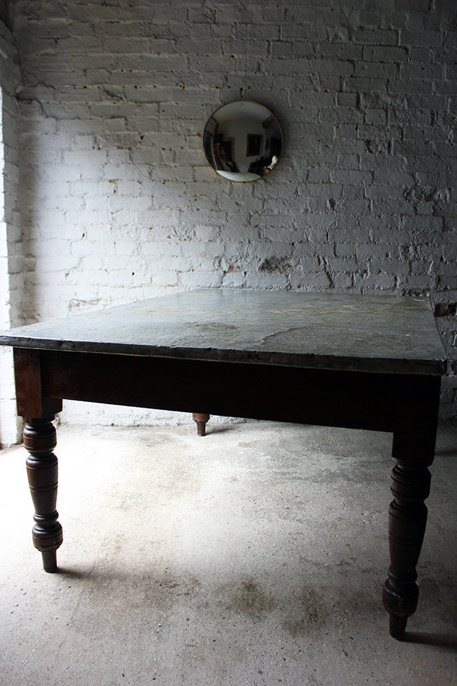 A Fabulous 19thC Victorian Pine & Zinc Topped Preparation Table c.1870-80