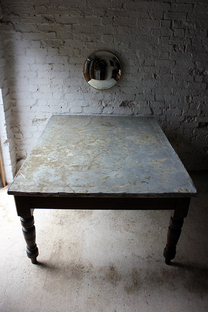 A Fabulous 19thC Victorian Pine & Zinc Topped Preparation Table c.1870-80