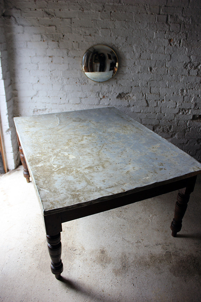 A Fabulous 19thC Victorian Pine & Zinc Topped Preparation Table c.1870-80