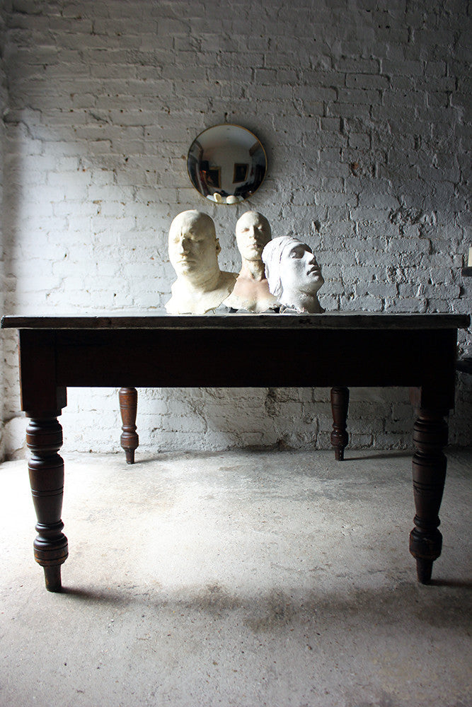 A Fabulous 19thC Victorian Pine & Zinc Topped Preparation Table c.1870-80