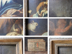 A Good 18thC Oil on Panel after Correggio: The Madonna & Child with White Rabbit; La Zingarella c.1790