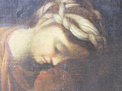 A Good 18thC Oil on Panel after Correggio: The Madonna & Child with White Rabbit; La Zingarella c.1790