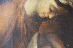 A Good 18thC Oil on Panel after Correggio: The Madonna & Child with White Rabbit; La Zingarella c.1790